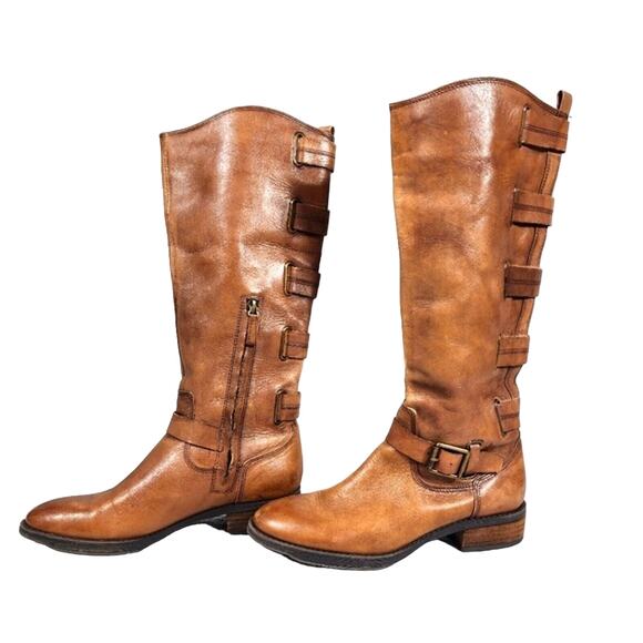 Arturo Chiang Shoes - Arturo Chiang Tan Camel Colored Knee High Leather Riding Boots Size 6